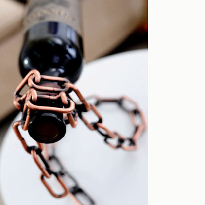 CdyBox Magic Iron Wine Bottle Holder Stand Rack Bar Gift (Iron Chain)