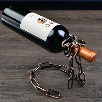 CdyBox Magic Iron Wine Bottle Holder Stand Rack Bar Gift (Iron Chain)